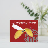 Unglücklicher Glückskeks humorvolle Parodie Postkarte (Stehend Vorderseite)