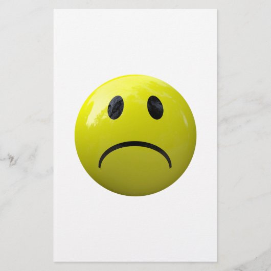 unglückliches Gesicht Briefpapier (Vorderseite)