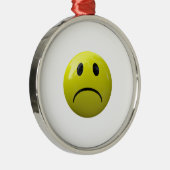 unglückliches Gesicht Silbernes Ornament (Rechts)