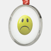 unglückliches Gesicht Silbernes Ornament (Links)