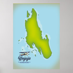 Unguja-Insel-Reisekarte Poster