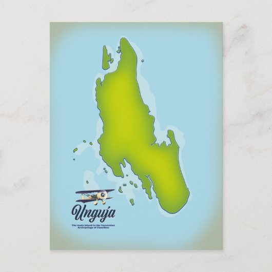 Unguja Island Reiseplan Postkarte (Vorderseite)
