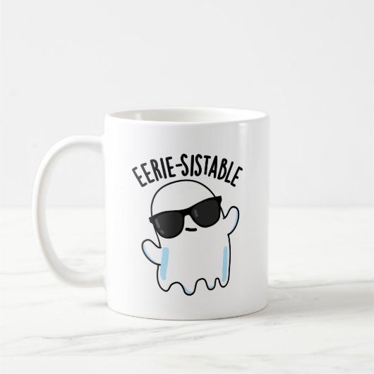 Unheimlich-widerstehlicher lustiger Geist-Wortwitz Kaffeetasse (Links)