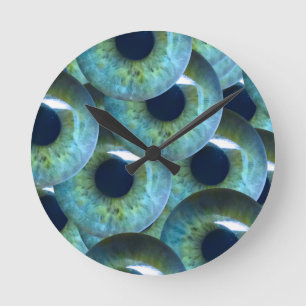 unheimliche Augen Runde Wanduhr