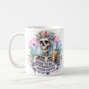 Unheimliche Eleganz: Skelett Braut Kaffeetasse