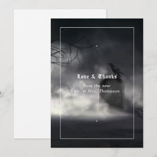 Unheimliche gothische Hochzeit Dankeskarte