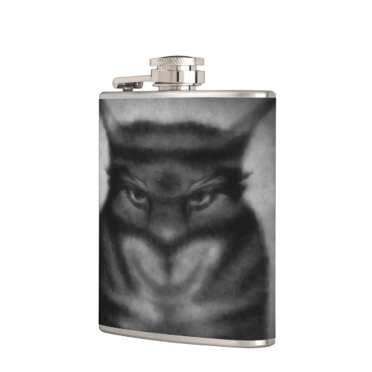 Unheimliche Katze Flachmann (Links)