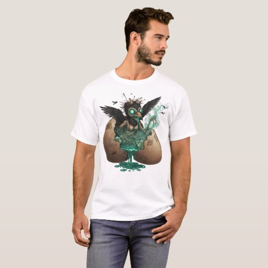Unheimliche Krähenkunst T-Shirt (Vorne ganz)