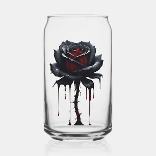 Unheimliche schwarze Rose kann Glas