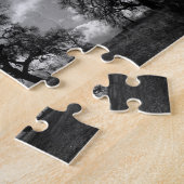 Unheimliche Schwarzweiss-Bäume Puzzle (Seite)