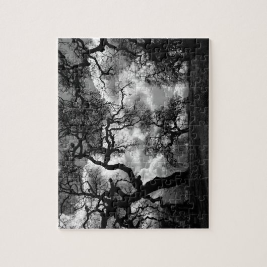 Unheimliche Schwarzweiss-Bäume Puzzle (Vertikal)