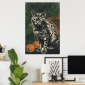 Unheimliche untote Zombie-Katze Poster (Heimbüro)