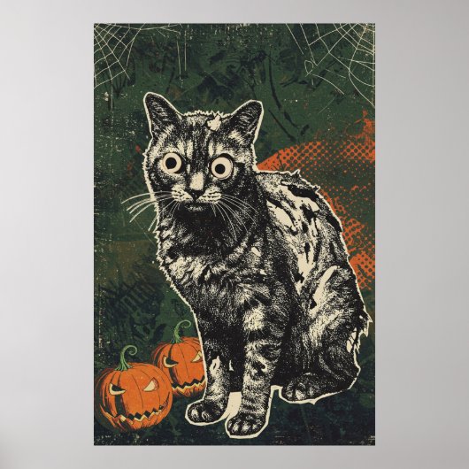 Unheimliche untote Zombie-Katze Poster (Vorne)