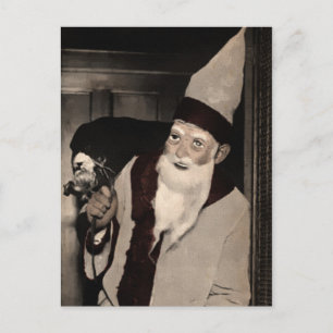 Unheimliche Vintage-Weihnachtsmann-Postkarte Postkarte