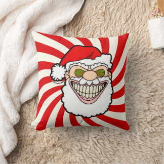 Unheimliche Weihnachtsmann-Screwball-Grafiken Kissen