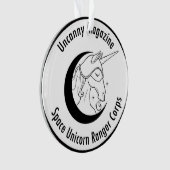 Unheimliche Zeitschriften-Raum-Einhornverzierung Ornament (Vorderseite)