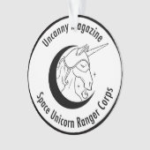 Unheimliche Zeitschriften-Raum-Einhornverzierung Ornament (Vorderseite)