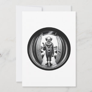 Unheimlicher Clown vor Ihrer Tür   Fisheye Einladung