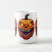 Unheimlicher grinsender Kürbiskopf Kaffeetasse (Mittel)