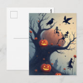 Unheimlicher Halloween-Baum Postkarte (Vorne/Hinten)