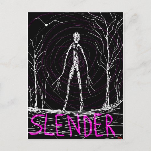 unheimlicher Halloween-Mann im Wald Postkarte (Vorderseite)