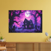 Unheimlicher Halloween Manor Leinwanddruck (Insitu (Wohnzimmer))