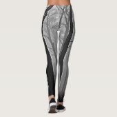 Unheimlicher nebliger Waldweg Kunst Leggings (Rückseite)