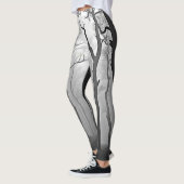Unheimlicher nebliger Waldweg Kunst Leggings (Links)