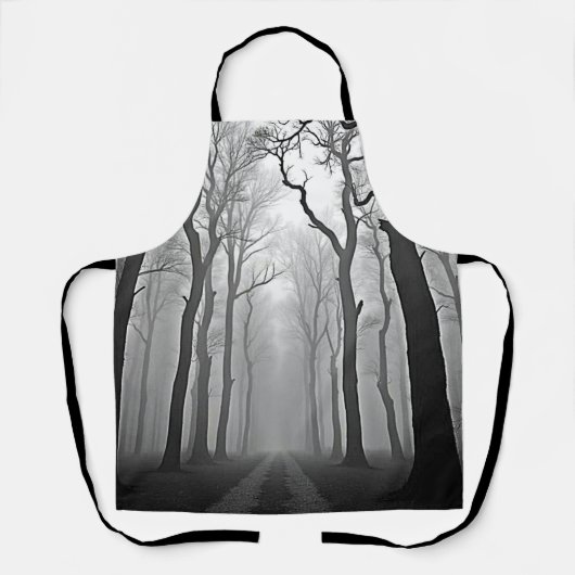 Unheimlicher nebliger Waldweg Kunst Schürze (Vorderseite)
