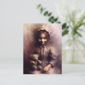 Unheimliches Mädchen aus der viktorianischen Ära Postkarte (Stehend Vorderseite)