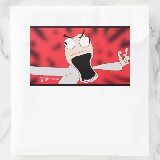 unhinged puppet art rechteckiger aufkleber (Tasche)