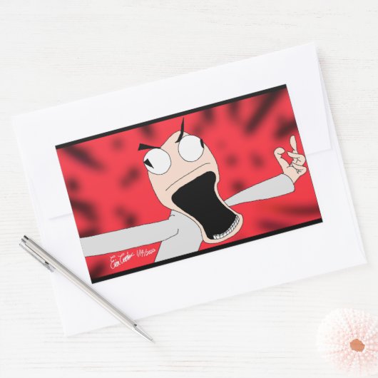 unhinged puppet art rechteckiger aufkleber (Umschlag)