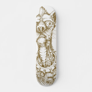 Unhöflicher Hundeentwurf auf Holz Skateboard