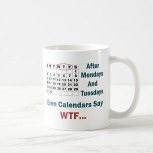 Unhöflicher Kalender voll Kaffeetasse