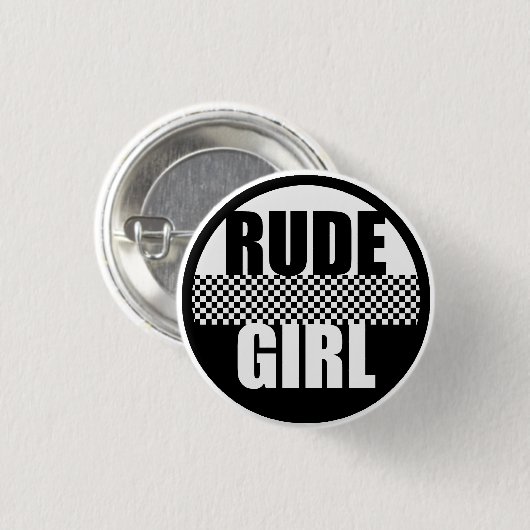 Unhöflicher Mädchen-Knopf Button (Vorne & Hinten)