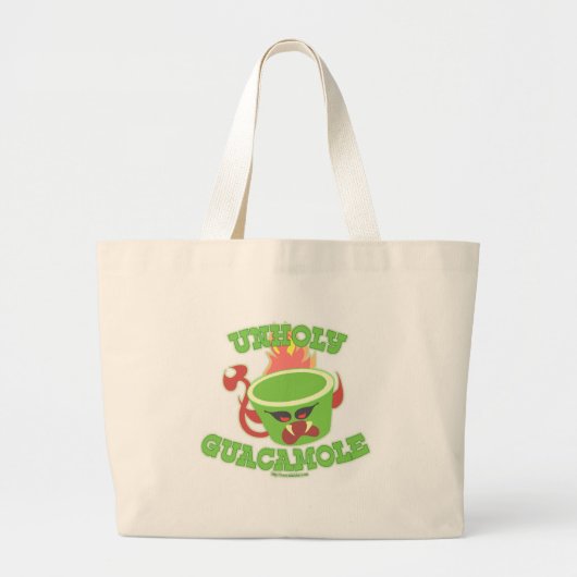 Unholy Guacamole Funny Food Humor Slogan Jumbo Stoffbeutel (Vorne)