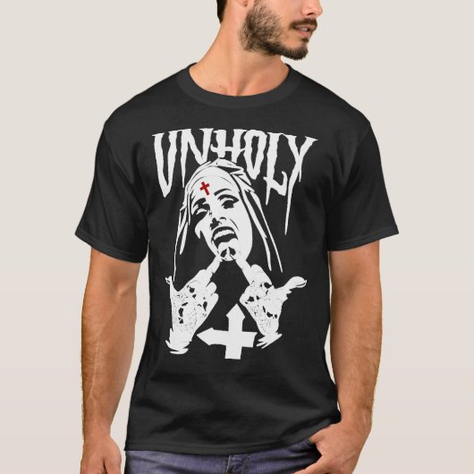 Unholy Satanic Nun Tattoos Classic T - Shirt (Vorderseite)