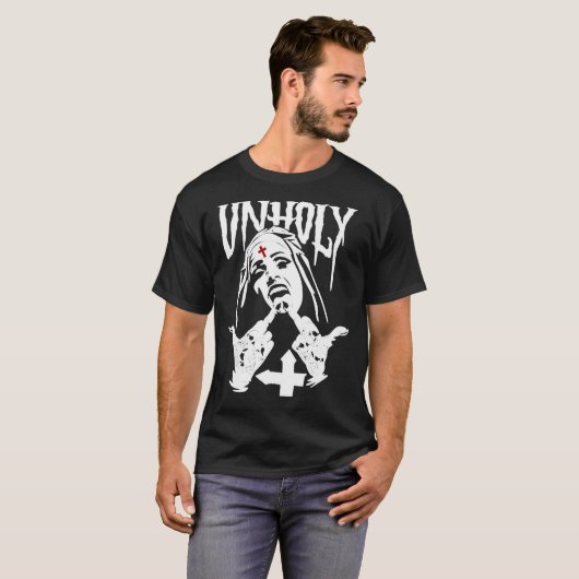 Unholy Satanic Nun Tattoos Classic T - Shirt (Vorne ganz)