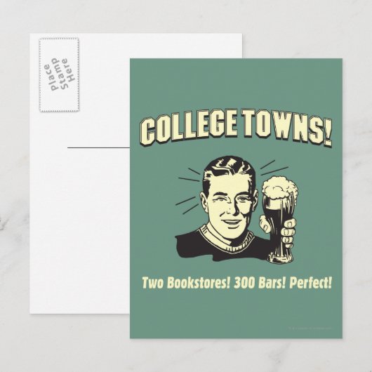 Uni: 2 Buchläden 300 Bars Postkarte (Vorne/Hinten)