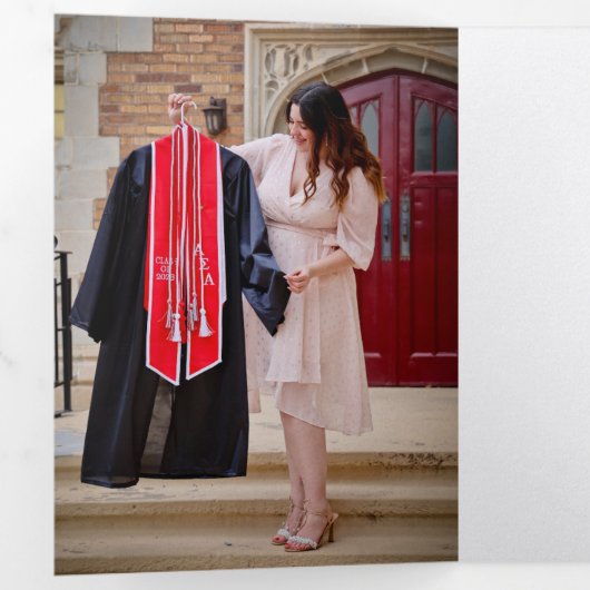 Uni-Abschluss Dreifach Einladung Ankündigung (Innen Erste Seite)