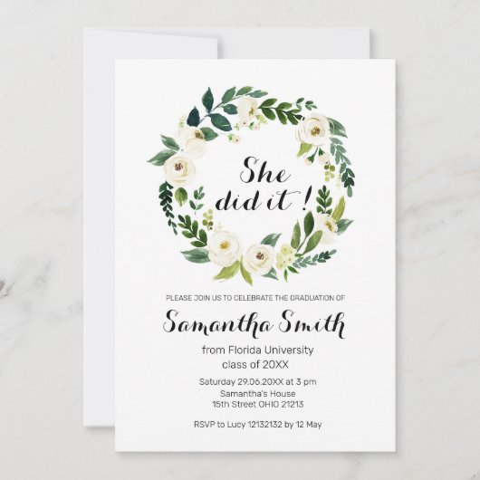 Uni-Abschluß Einladung (Vorderseite)