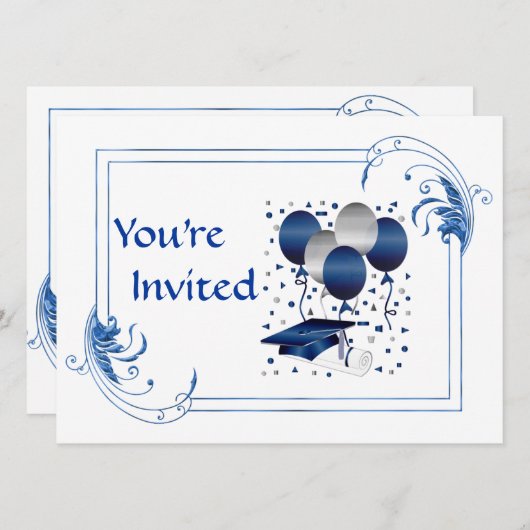 Uni-Abschluss Einladung (Vorne/Hinten)