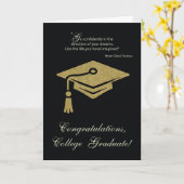 Uni-Abschluß Glückwünsche Schwarz mit Gold Karte (Gelbe Blume)