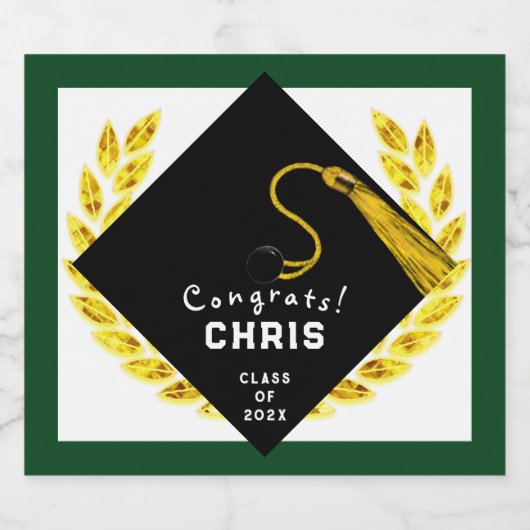 Uni-Abschluss Party Geschenk Schaumweinetikett (Einzelnes Label)