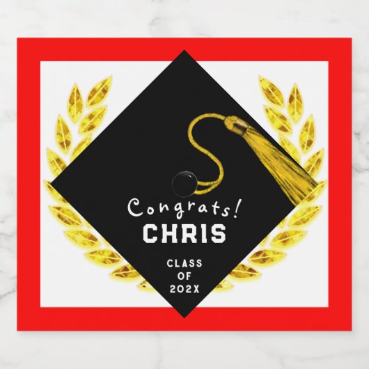 Uni-Abschluss Party Geschenk Schaumweinetikett (Einzelnes Label)