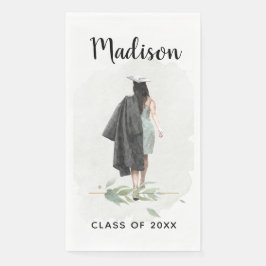 Uni-Abschluss Wasserfarbe Ihr Name Party Serviette