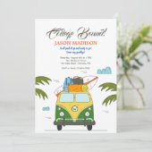 Uni an grüner und gelber Einladung (Stehend Vorderseite)