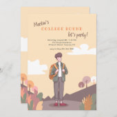 Uni an männliche Party Einladung (Vorne/Hinten)