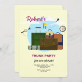 Uni an Trunk Party Einladungen (Vorne/Hinten)