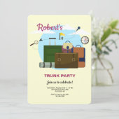 Uni an Trunk Party Einladungen (Stehend Vorderseite)